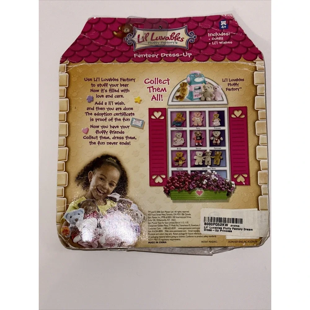 Lil Luvables Fluffy Factory Bear Wear Costume Fantasy‎ Dress Up Outfit Princess